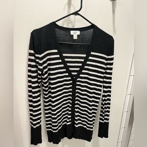 Small Ann Taylor Loft black and white striped sweater